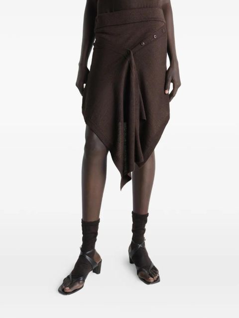 LEMAIRE buttoned asymmetric skirt - Brown