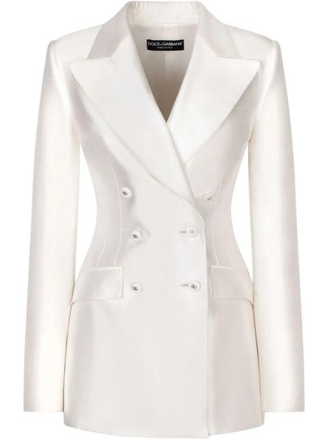 Dolce & Gabbana double-breasted silk blazer - White - zdjęcie produktu nr 1