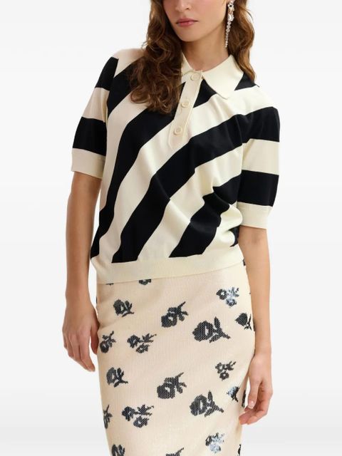 Essentiel Antwerp striped polo top - Neutrals