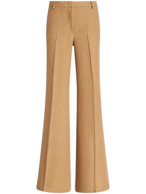 ETRO pressed-crease flared trousers - Brown - zdjęcie produktu nr 1