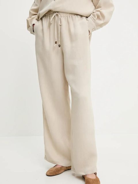 Answear.LAB koszula i spodnie z lnem damski kolor beżowy - zdjęcie produktu nr 2