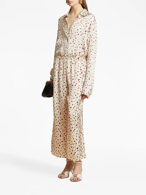 KHAITE Argo rose-print shirt - Neutrals