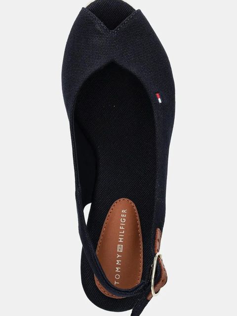 Tommy Hilfiger sandały FLAG MID WEDGE ESPAD SLINGBACK kolor granatowy FW0FW08595