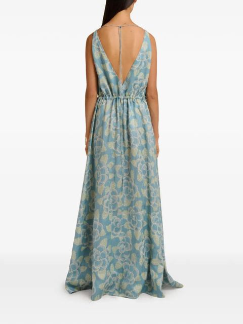 Marni floral-pattern maxi dress - Blue