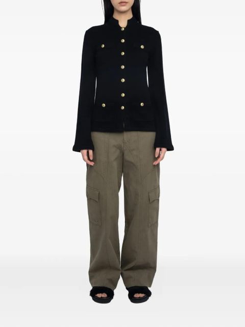 Zadig&Voltaire button-detailed flared-sleeve cardigan - Black - zdjęcie produktu nr 2