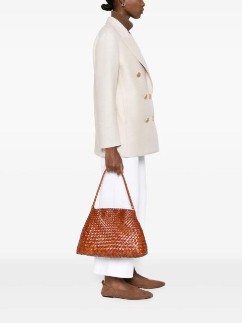 DRAGON DIFFUSION woven-leather shoulder bag - Brown