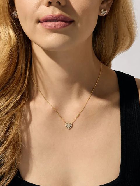 Michael Kors naszyjnik i kolczyki ze srebra pokrytego złotem MKC1756CZSET