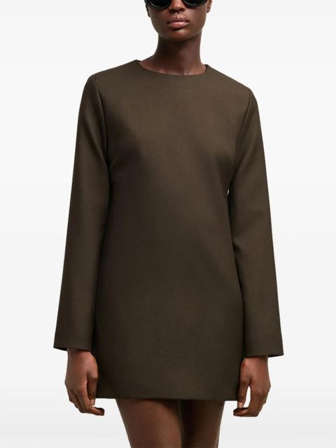 AMI Paris long sleeve wool dress - Brown