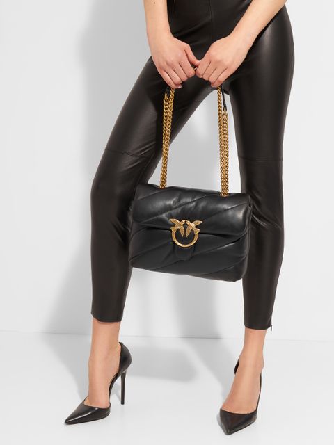 PINKO - Czarna pikowana torebka Love Classic Puff Maxi Quilt