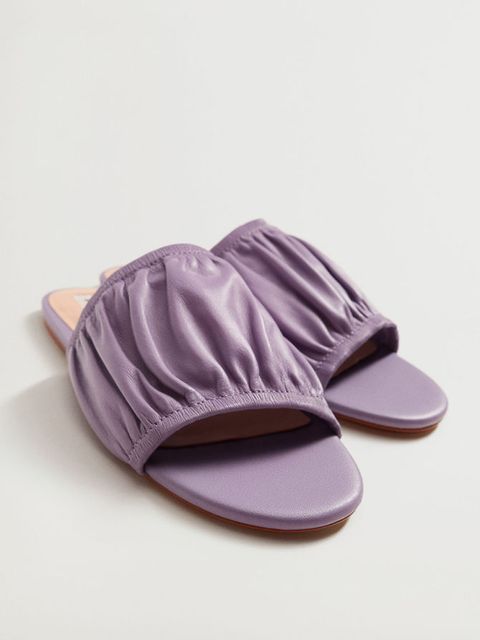 Mango - Klapki skórzane Puffy - zdjęcie produktu nr 2