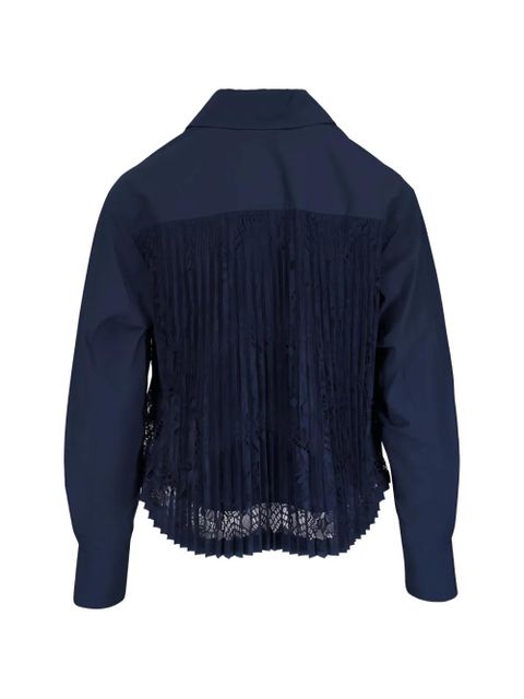 Simkhai Kacey lace pleated shirt - Blue - zdjęcie produktu nr 2