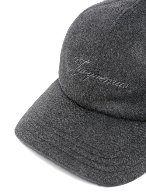 Jacquemus logo-embroidery baseball cap - Grey