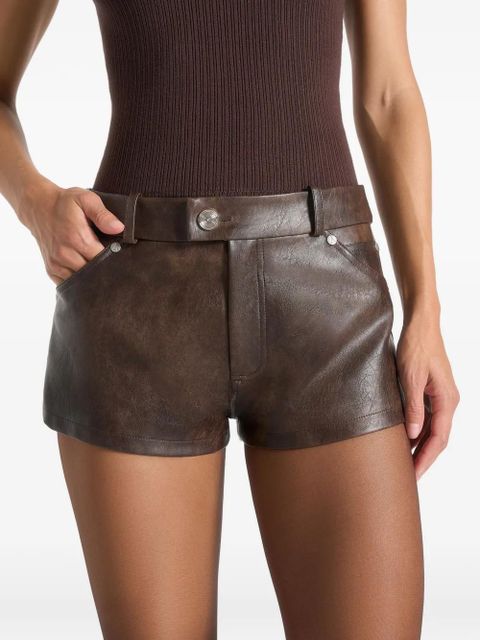 Manière De Voir Samia textured mini shorts - Brown