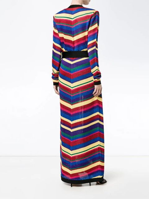 Balmain chevron long cardigan - Multicolour