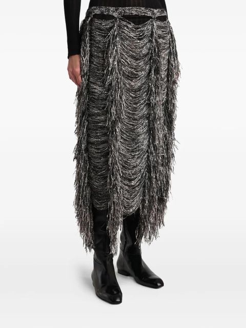 KHAITE fringed asymmetric - Black