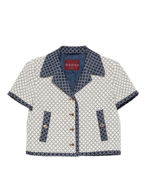 Gucci short-sleeved geometric-pattern jacket - Neutrals - zdjęcie produktu nr 1