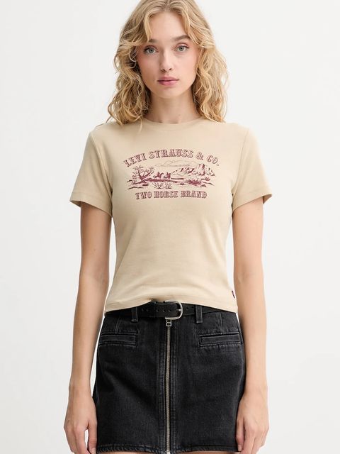 Levi's t-shirt bawełniany damski kolor beżowy A8798 - zdjęcie produktu nr 1