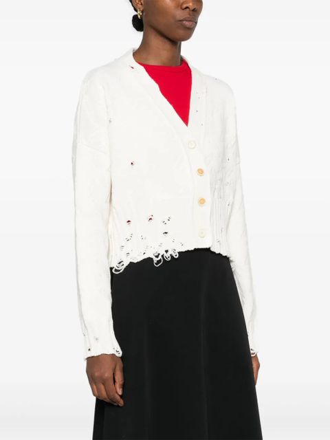 Marni patterned-jacquard cardigan - White