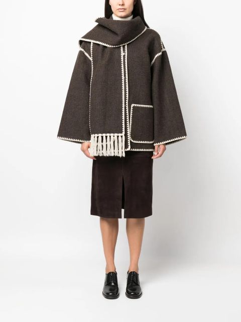 TOTEME embroidered scarf jacket - Brown - zdjęcie produktu nr 2