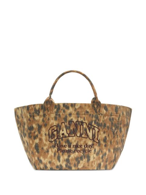 GANNI leopard-print tote bag - Neutrals - zdjęcie produktu nr 1