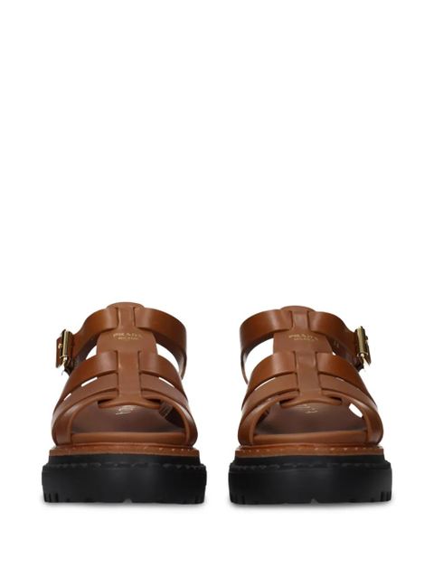 Prada cage-strap platform sandals - Brown
