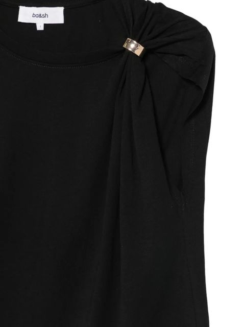 Ba&Sh Allia gathered-detail T-shirt - Black