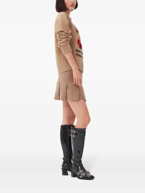 GANNI intarsia-knit cherries jumper - Brown