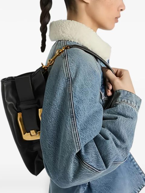 Balmain mini Anthem buckled leather shoulder bag - Black - zdjęcie produktu nr 2
