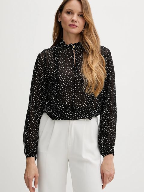 Tommy Hilfiger bluzka damska kolor czarny wzorzysta WW0WW47494 - zdjęcie produktu nr 1