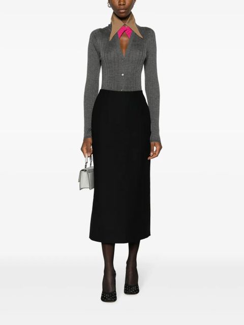 Valentino Garavani rear-slit midi skirt - Black - zdjęcie produktu nr 2