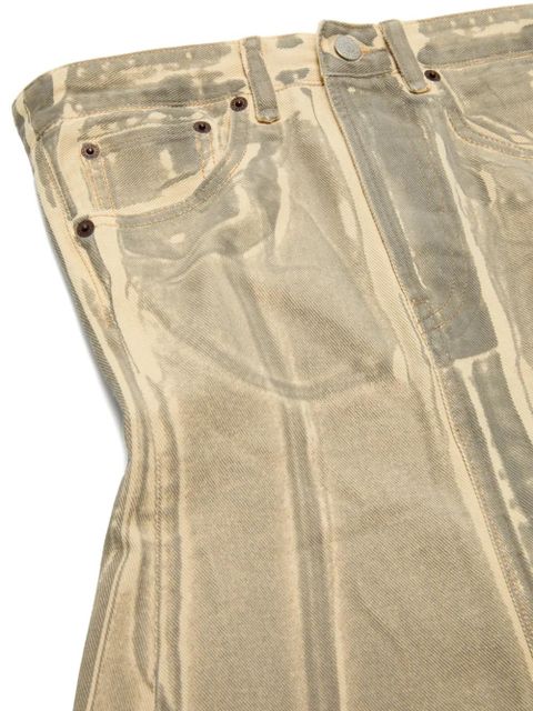 Acne Studios denim-print mini dress - Neutrals