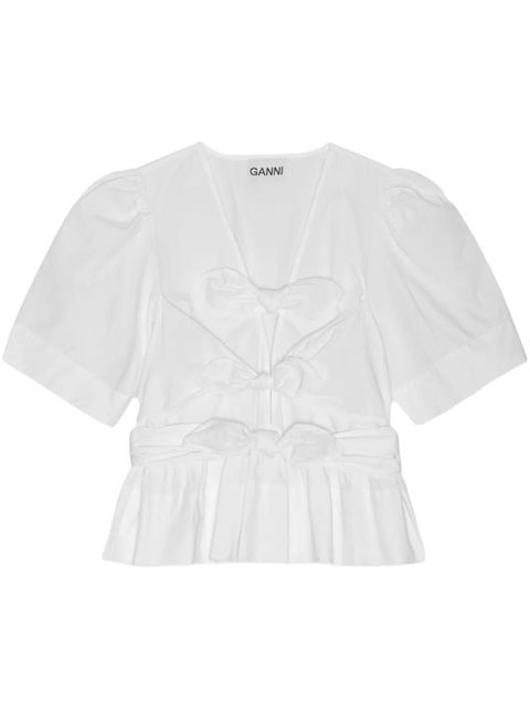 GANNI peplum blouse - White - zdjęcie produktu nr 1