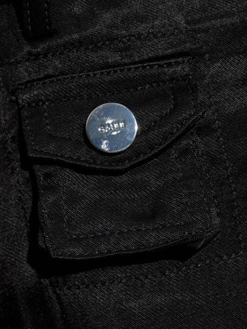 GANNI satin cargo trousers - Black