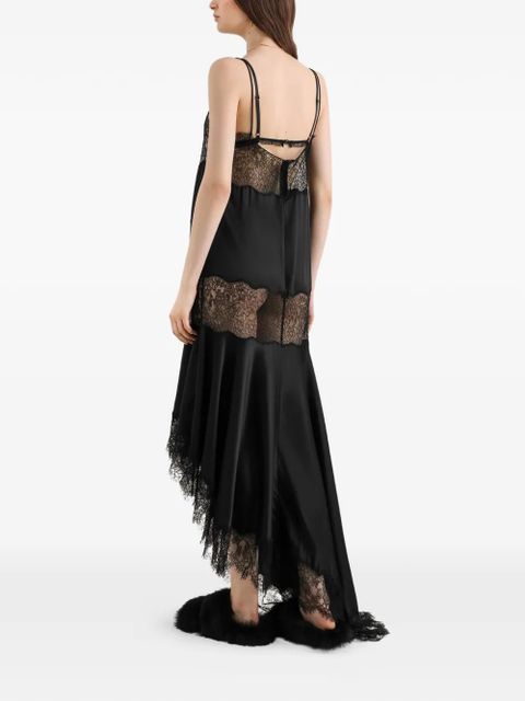 Dolce & Gabbana satin dress with lace bands - Black