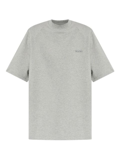 The Attico embroidered-logo short-sleeve T-shirt - Grey - zdjęcie produktu nr 1