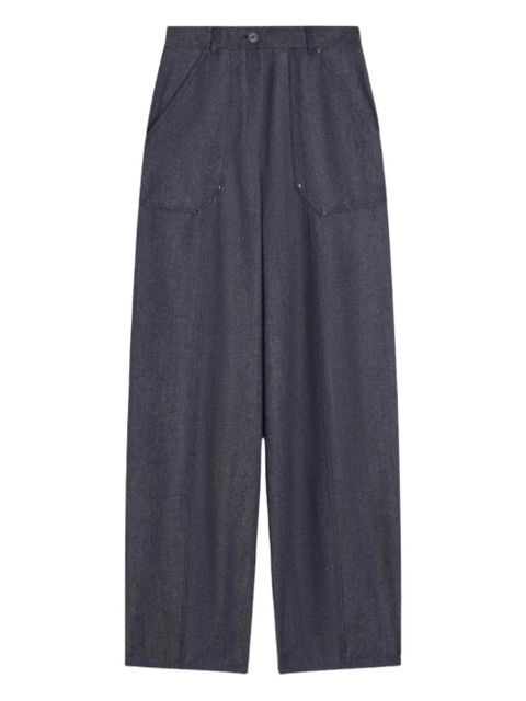 Max Mara high-waisted patch-pocket trousers - Blue - zdjęcie produktu nr 1