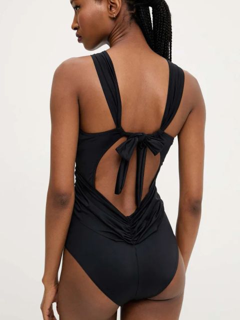 Answear.LAB jednoczęściowy strój kąpielowy kolor czarny lekko usztywniona miseczka