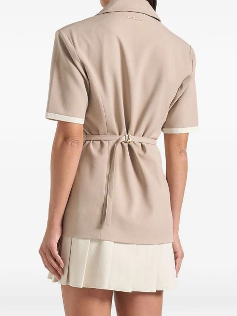 Manière De Voir Baya tailored-pleated blazer mini dress - Neutrals