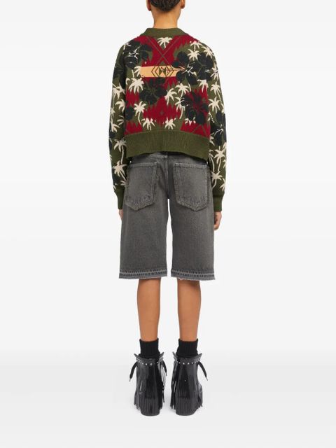 Alanui Hibiscus Bloom cardigan - Green