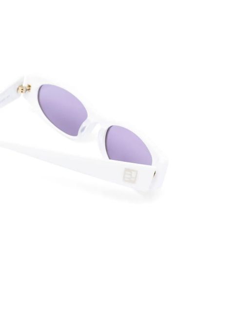 BY FAR Rodeo rectangular-frame sunglasses - White