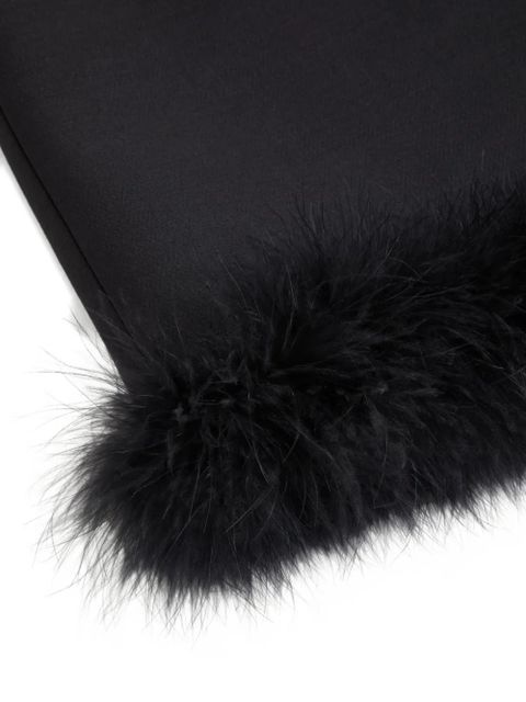 Valentino Garavani Crepe Couture skirt with feathers - Black