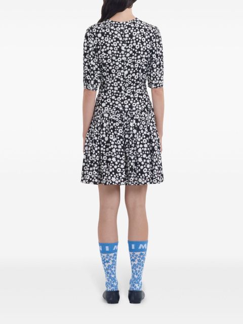 Marni floral-print mini dress - Black
