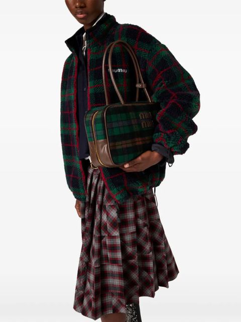 Miu Miu checked zipper jacket - Green