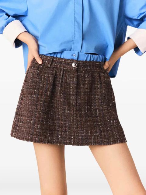 Maje button mini skirt - Brown