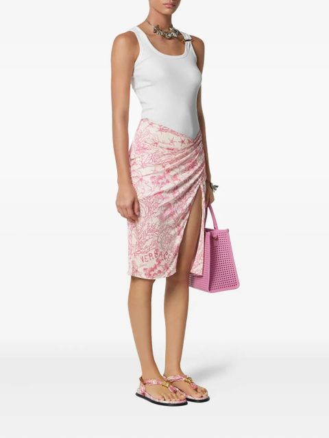Versace Underwater Barocco draped skirt - Pink