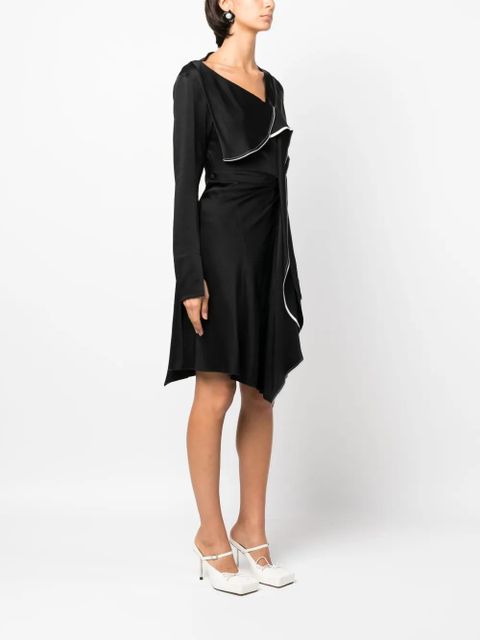 Victoria Beckham asymmetric draped midi dress - Black