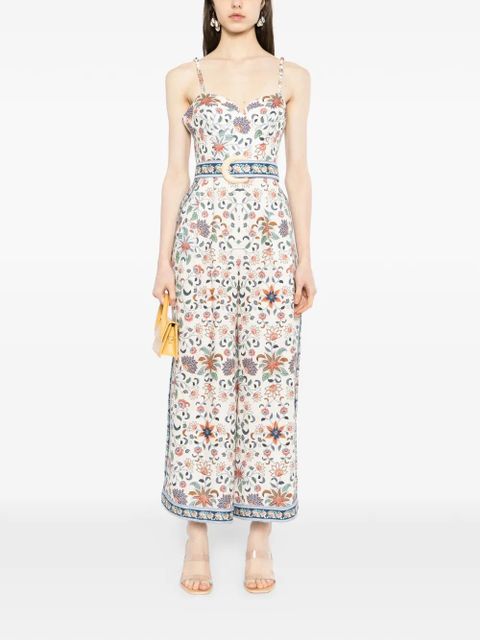 FARM Rio floral belted jumpsuit - Neutrals - zdjęcie produktu nr 2