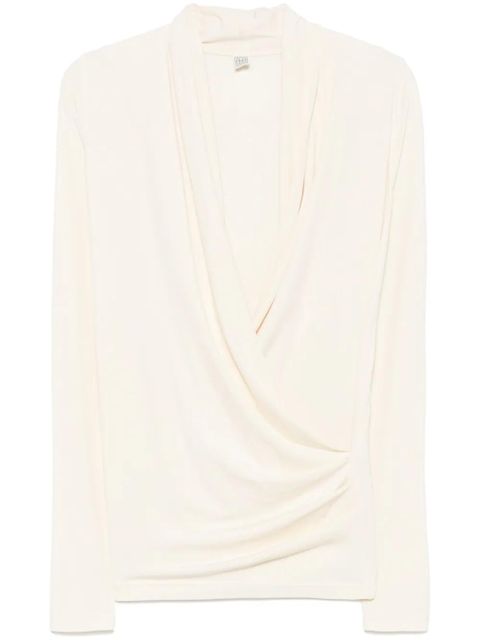 TOTEME overlapped jersey top - Neutrals - zdjęcie produktu nr 1