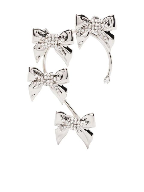 Alessandra Rich bow-embellished ear cuff - Silver - zdjęcie produktu nr 1