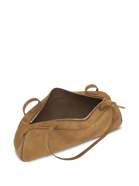 KHAITE Simona suede shoulder bag - Neutrals
